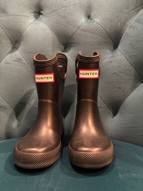 Hunter Toddler Black Pull-On Rain Boots Size 4
